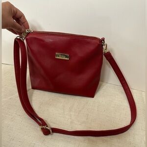 BCBG Red Crossbody Bag with Classic Design 🍒